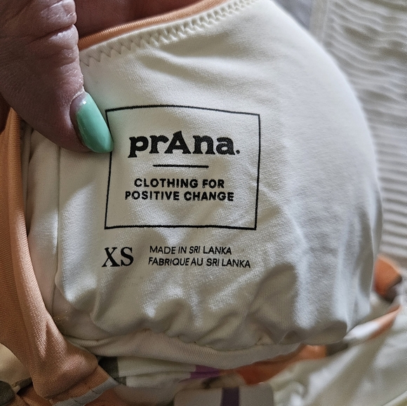 Prana Striped Tankini Top in Orange and Pink Multicolored Stripes Size XS NWT - Picture 6 of 6